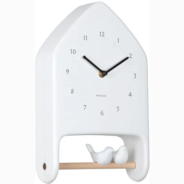Karlsson Wandklok Love Birds - Wit - 7.1x20x32cm - Wandklok Modern