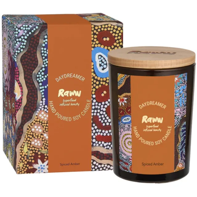 RAWW Cosmetics RAWW Candle-Spiced Amber - Natuurlijke - Sojawas - Luxe geurkaars met warme kruiden en fruitige tonen