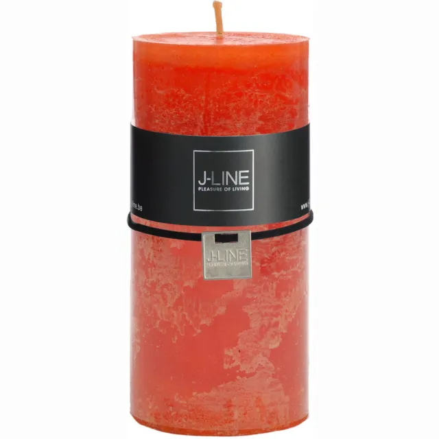 J-Line cilinderkaars - oranje - large - 52U - 6 stuks
