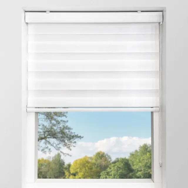Raamdecoratiemagazijn.nl Duo Rolgordijn Lichtdoorlatend - Wit - 93x240cm - Op