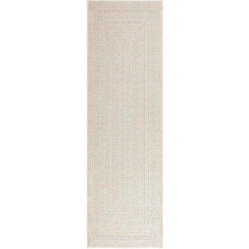 vidaXL Vloerkleed ZIZUR room binnen en buiten 80x250 cm jute look crème