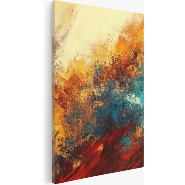 Saammp Canvas Schilderij -Kleurrijk Patroon - Abstract kunstwerk - 30x40 - Foto op canvas - Wanddecoratie - Muurdecoratie Woonkamer - Slaapkamer decoratie - Canvas Print Multicolor
