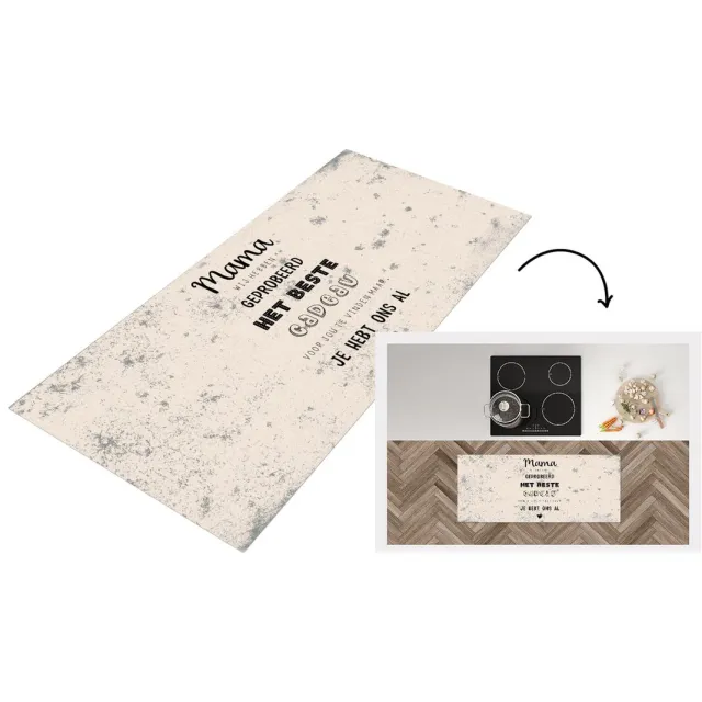KitchenYeah Keukenloper - Loper keuken - Spreuken - Mama je hebt ons al - Mama - Quotes - Keukenloper vinyl Multicolor