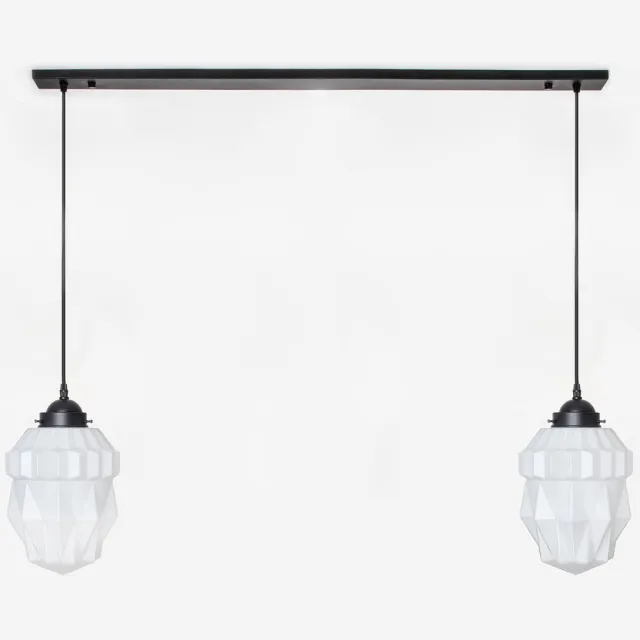Coloured by Art 2 x Theatre lampen aan plafondbalk Moonlight - Art Deco Trade Zwart