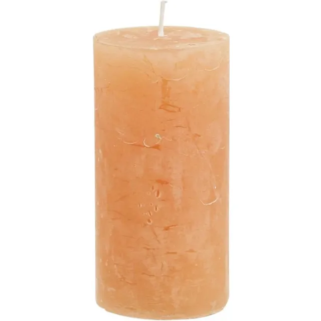 Viana Effen kaarsen Oranje Peach stompkaarsen 50×100mm 4 st, 4 Stück