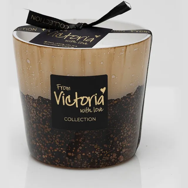 VICTORIA WITH LOVE BY PHILLINE.BE Victoria with Love Kaars - Lava Bruin - geurkaars