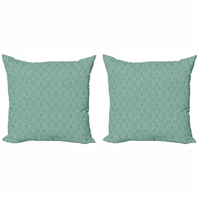 ABAKUHAUS Kussenhoes Set – 2x50x50 cm – Turkoois Zeeschaal – Dubbelzijdig Turquoise Seafoam
