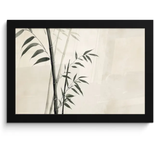 FrameYourWall Poster in lijst - Fotolijst 30x20 cm - Posters - Japandi - Bamboe - Beige - Posterlijst zwart - Decoratie - Wanddecoratie woonkamer - Muurdecoratie slaapkamer