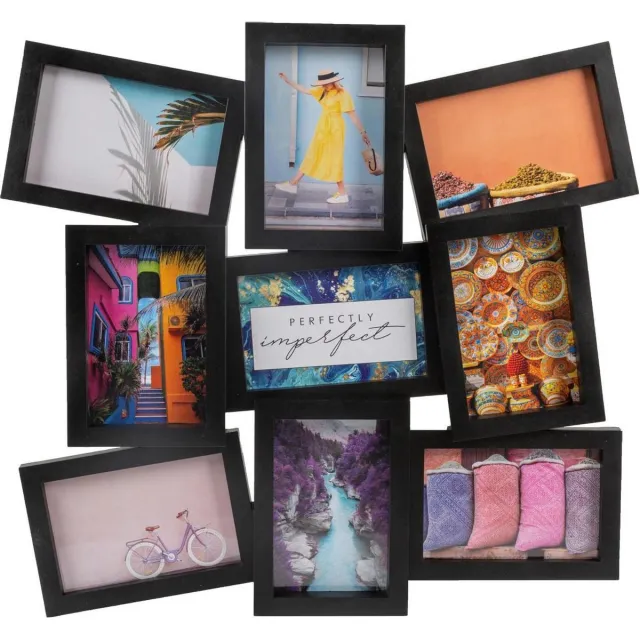 Henzo Fotolijst - Henzo - Daisy Gallery - Collagelijst voor 9 foto's - Fotomaat 10x15 cm - Zwart