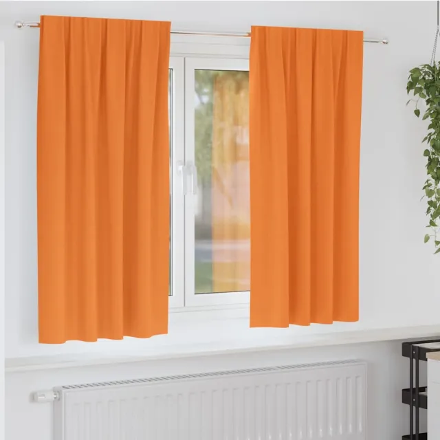 vidaXL Zwart-out Gordijnen met Ringen 2 st Oranje 175 x 140 cm