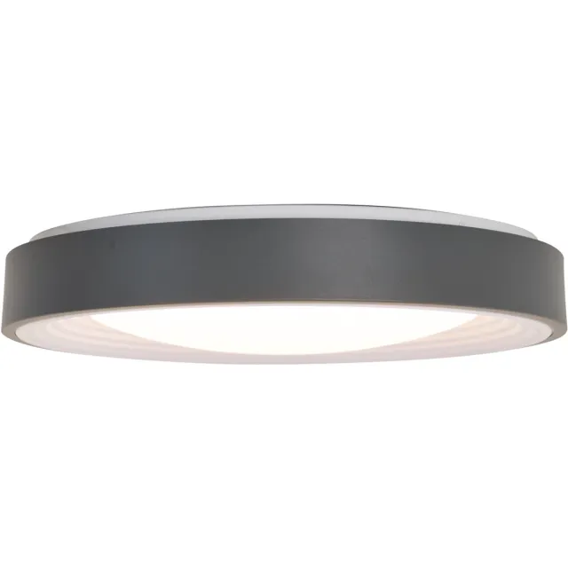 QAZQA kanton - Moderne Dimbare LED Plafondlamp met Dimmer - 1 lichts - Ø 38.5 cm - Grijs - Woonkamer | Slaapkamer | Keuken Grijs LED