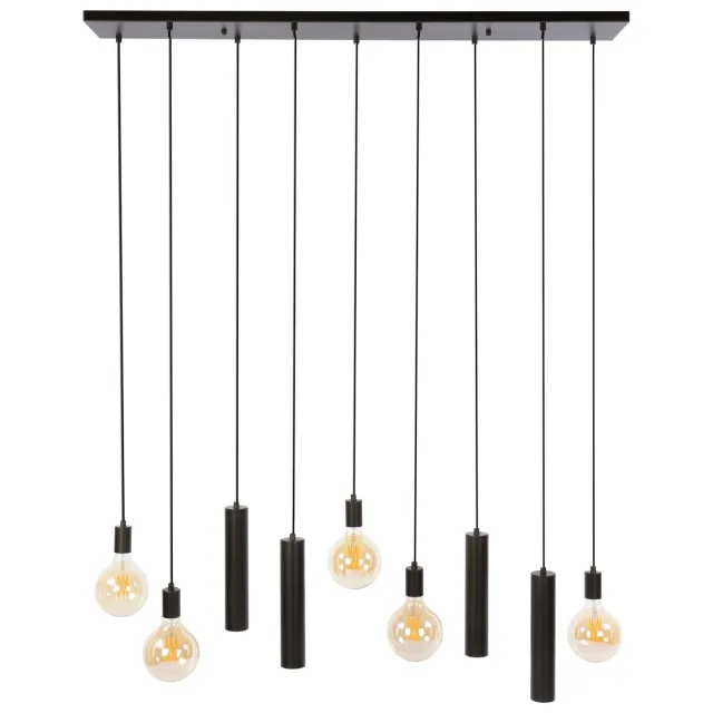 Nest of Nora Hanglamp Velja 5+4-lichts - Cilindervormige pendels - Sienna bruin