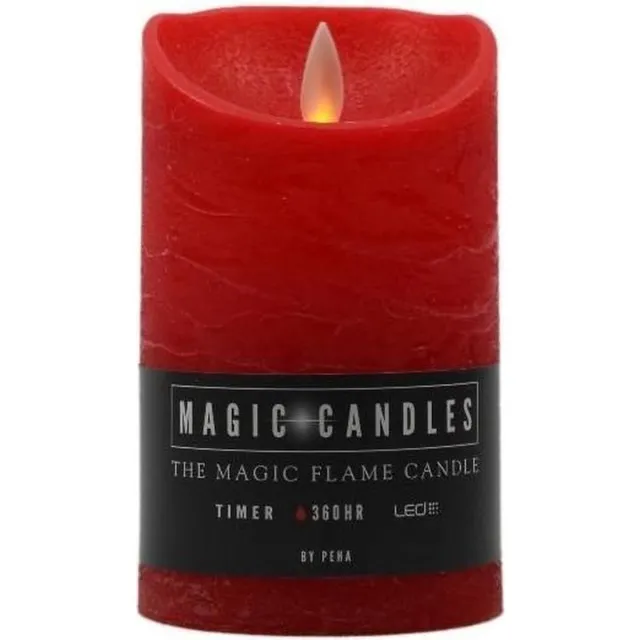 PEHA Kaars Met Led Verlichting 7,5 X 18 Cm Wax Rood