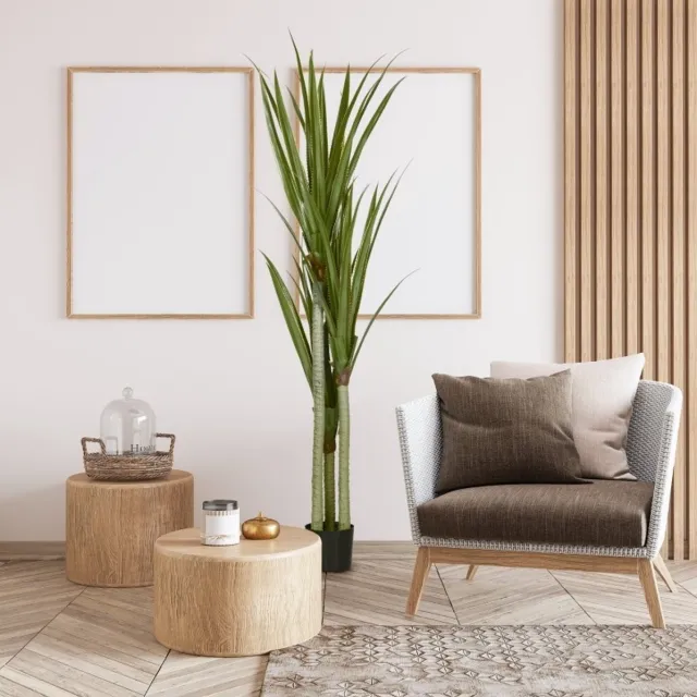 MODENUIT Kunstplant Yucca – 190 cm – Kunststof – Groen – Voor Binnen En Buiten – Met Pot – 39 Bladeren – Zonder Montage