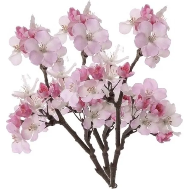 Bellatio Flowers & Plants Roze appelbloesem kunstbloem/tak met 17 bloemetjes 36 cm - Set van 3x stuks - Nepbloemen - Kunstbloemen