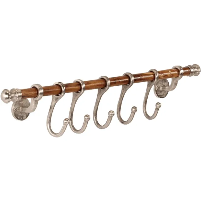 vidaXL Wandkapstok - 75x15 - cm aluminium zilver