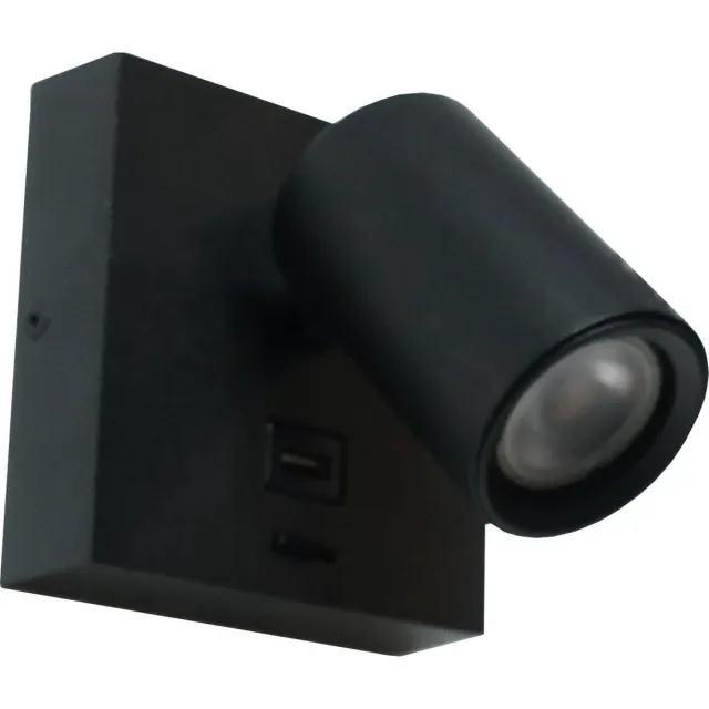 Artdelight Wandlamp Master LED - Zwart - USB - GU10 LED 6W 2700K - IP20