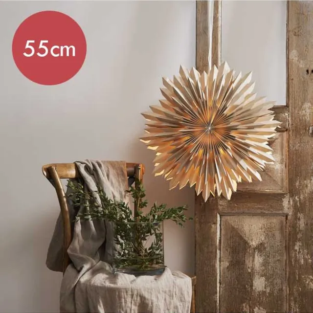 Star Trading Beige papieren kerstster Ice - 50 cm
