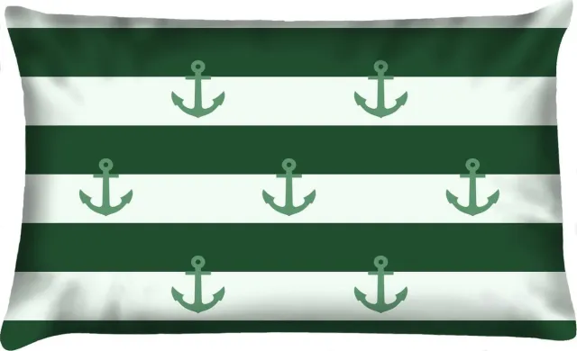 Velits outdoor Sierkussen - Buitenkussen Groene Vingers Waterafstotend Bootkussen Streep Ankers - Groen - 60 Cm X 40 Cm