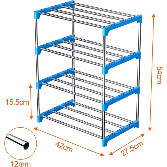 Br@ndless Schoenenrek - Schoenenkast - Schoenenbank - Halbank - Zilver en Blauw