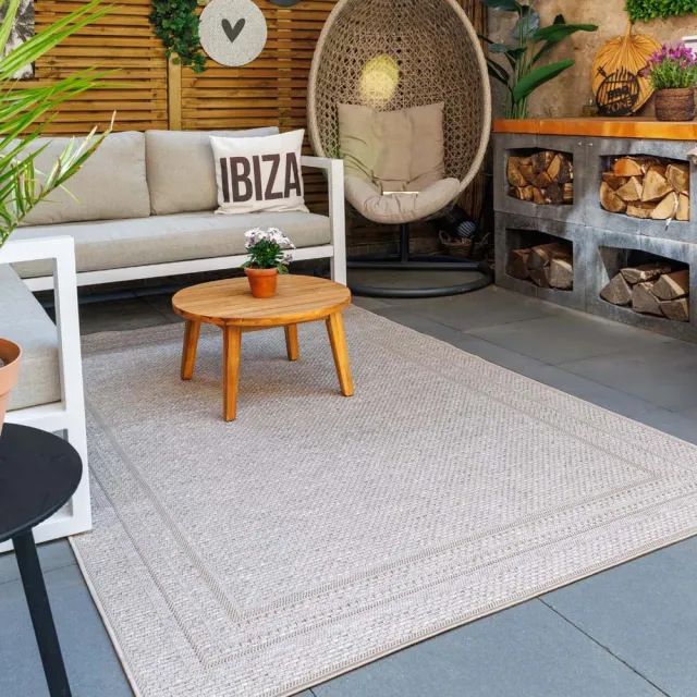 TrueWeave Buitenkleed - Mira Frame beige 240x340