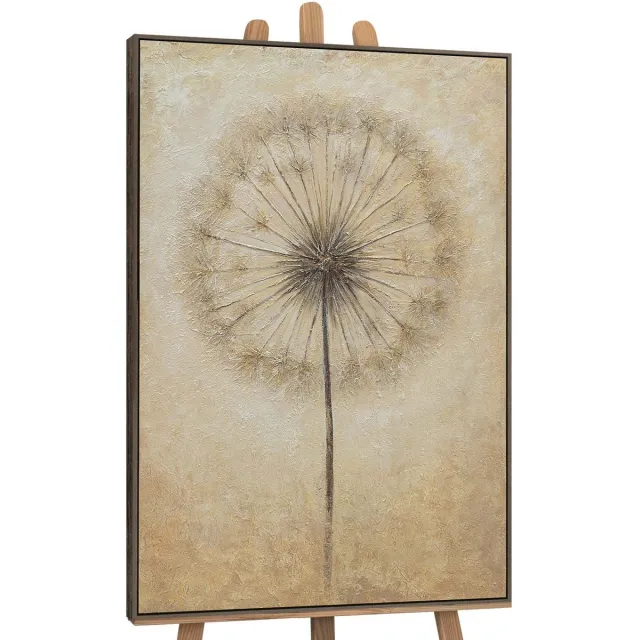 YS Canvas schilderij 120x80 cm handgeschilderd adem van de zomer – YS-Art Gallery – Lijst: Grijs – Luxe wanddecoratie Grey