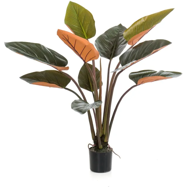 Emerald Kunstplant Philodendron 120cm bordeaux - Kunstplant voor binnen Groen