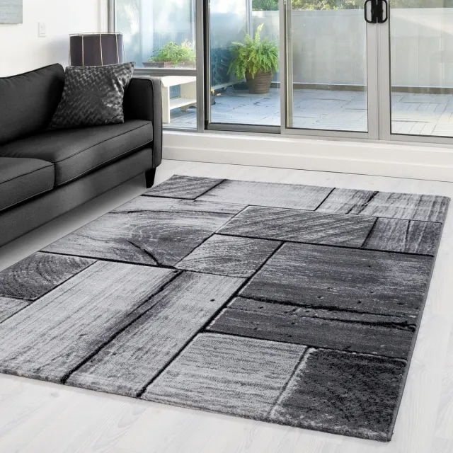 Muratap Parma Design Vloerkleed Zwart / Grijs Laagpolig