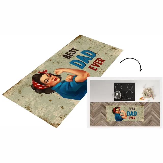 KitchenYeah Keukenloper - Loper keuken - Papa - Quotes - Best dad ever - Spreuken - Keukenloper vinyl Multicolor