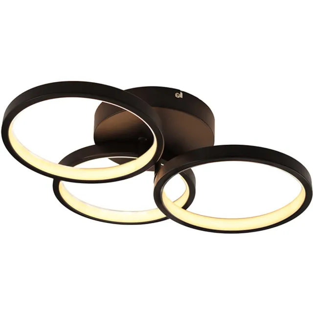 Olucia GIORGIO - Plafondlamp - Zwart - Vorm: Rond