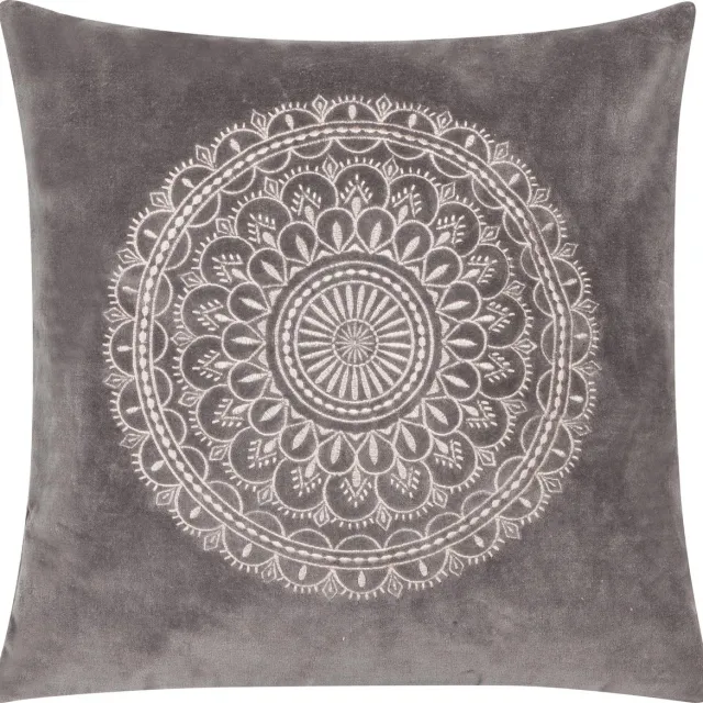Linen & More Preston Velvet Licht Grijs Kussen -60 X 60