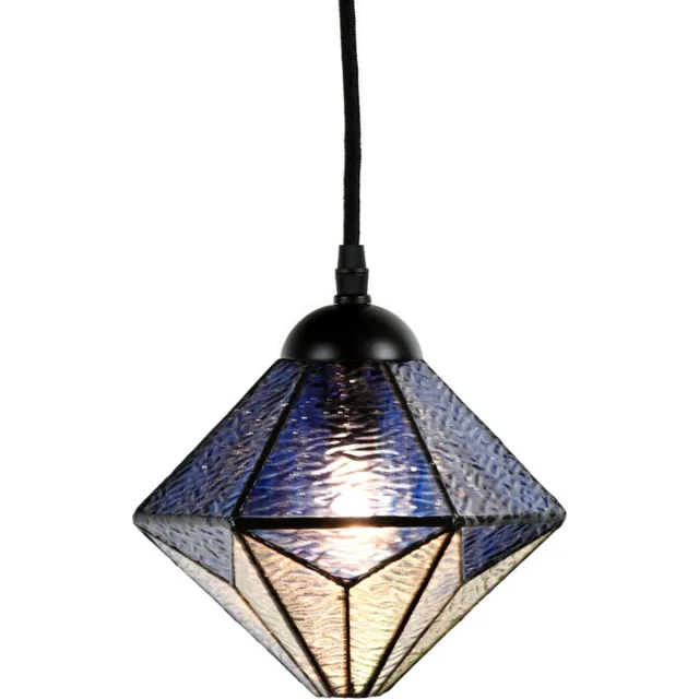 Coloured by Art Tiffany Hanglamp Akira Blue - Art Deco Trade Blauw