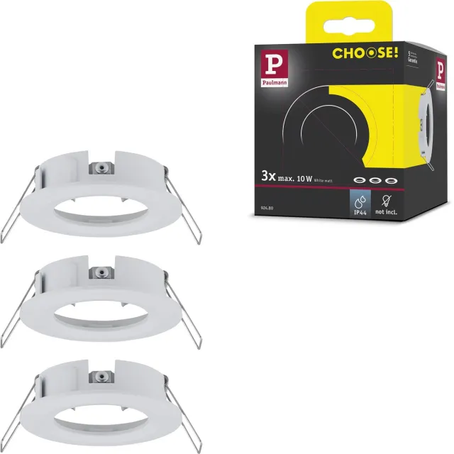 Paulmann Inbouwlamp Choose Basisset star IP44 rond 78 mm max. 3x10W 230V dimbaar Wit mat