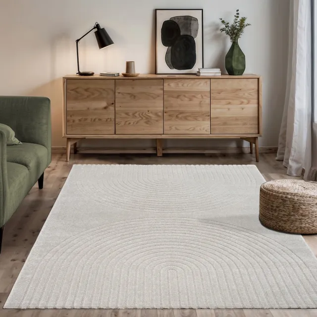 the carpet Elisa – Zacht Hoogpolig Vloerkleed met Modern Geometrisch Patroon – Woonkamer – Grijs – 140 x 200 cm