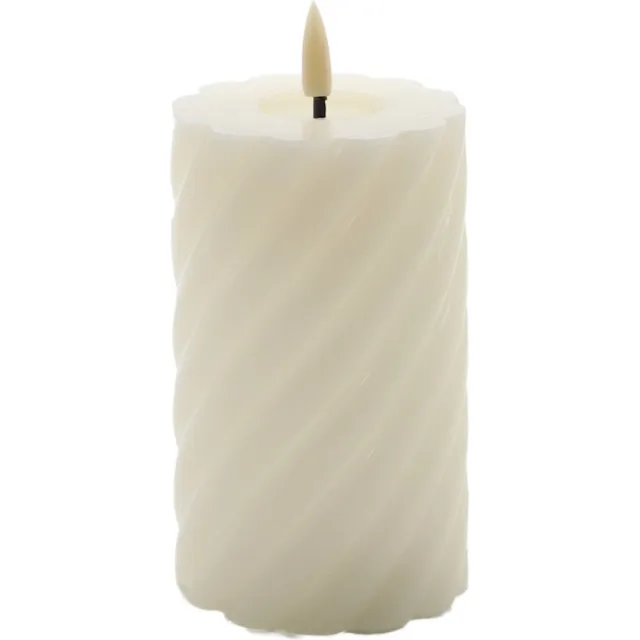 Mansion Atmosphere swirl led kaars ivoor 12,5x7,5cm Wit