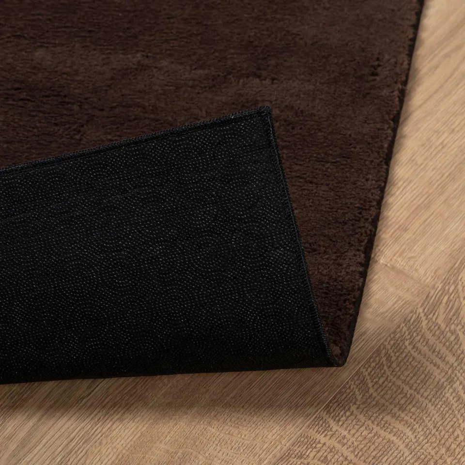 vidaXL Vloerkleed HUARTE Bruin 80 x 750 cm 100% Polyester Plat, foto 4