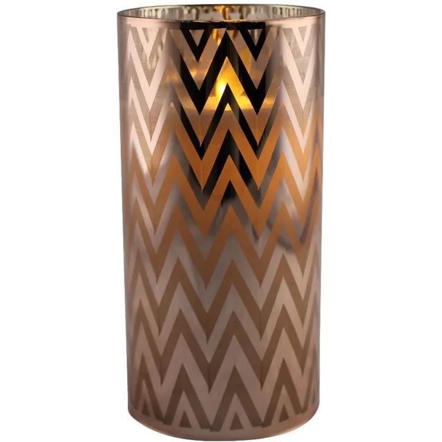 PEHA 1x stuks luxe led kaarsen in koper glas D7 x H15 cm - Woondecoratie - Elektrische kaarsen