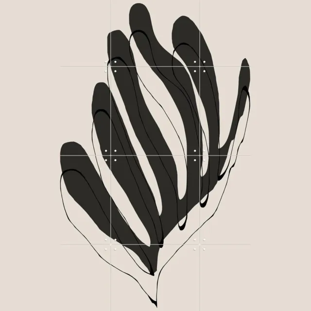 IXXI Modern Flower, The Miuus Studio & Various - 60 x 80 cm - Grote wanddecoratie en posters - Minimalisme, Abstract, Grafisch Ontwerp, Line art Zwart en wit / Lichte tinten / Pastel kleuren