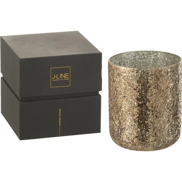 J-Line geurkaars Luxuria - Cookie Crunch - glas - brons - XL - 120U