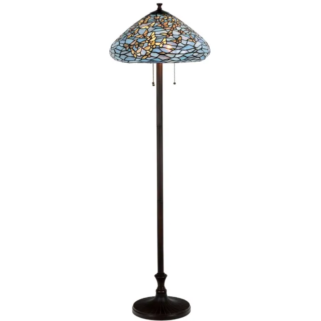 Coloured by Art Tiffany Vloerlamp Fly Away - Art Deco Trade Lichtblauw