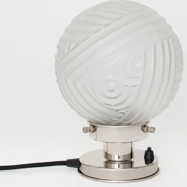 Coloured by Art Tafellamp Nouveau Romance Geëtst 20's Nikkel - Art Deco Trade