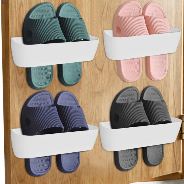 Unyqoos Ruimtebesparende wandmontage schoenenhouders voor compacte ruimtes en campers wit