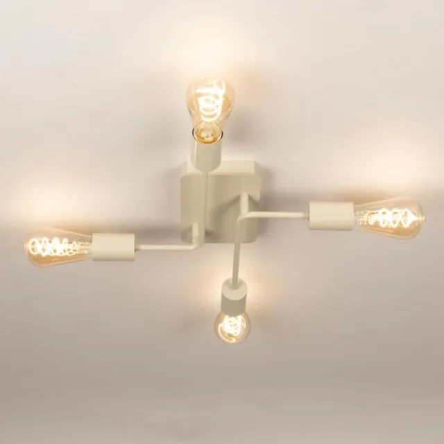 Lumidora Plafondlamp 75268 - Plafonniere - JADE - 4 Lichts - E27 - Beige - Zand - Metaal