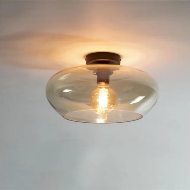 Meubelplaats Plafondlamp Elevora glas 1-lichts - Ø40 cm - amber glas amberkleurig glas Amber
