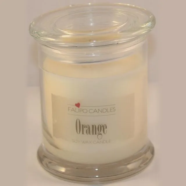 Falipo Candles Geurkaars Orange soja was (250ml) wit