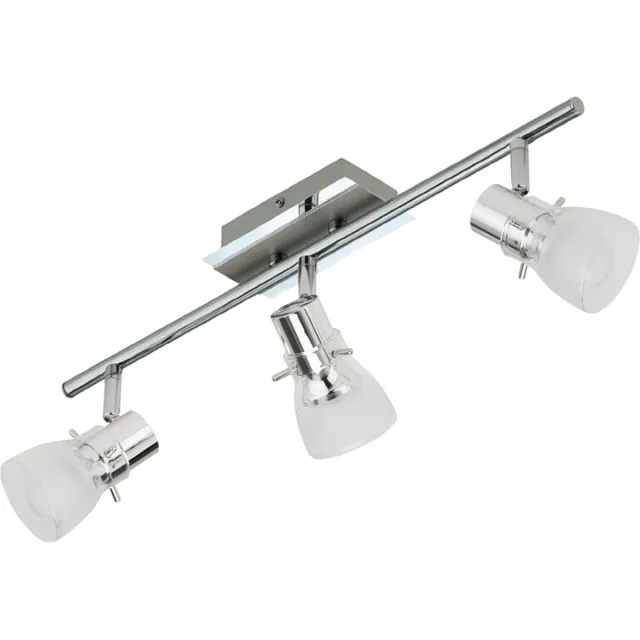 Trango Trango3-vlam 1007-38 LED plafondlamp - chroom look & geborsteld aluminium, serie *FREYA* incl. 3x 5 Watt E14 LED lamp 3.000K warm wit lichtkleur badkamerlamp, halverlichting, keukenlamp, draaibare LED plafondlamp, kroonluchter 3-Vlams chroom
