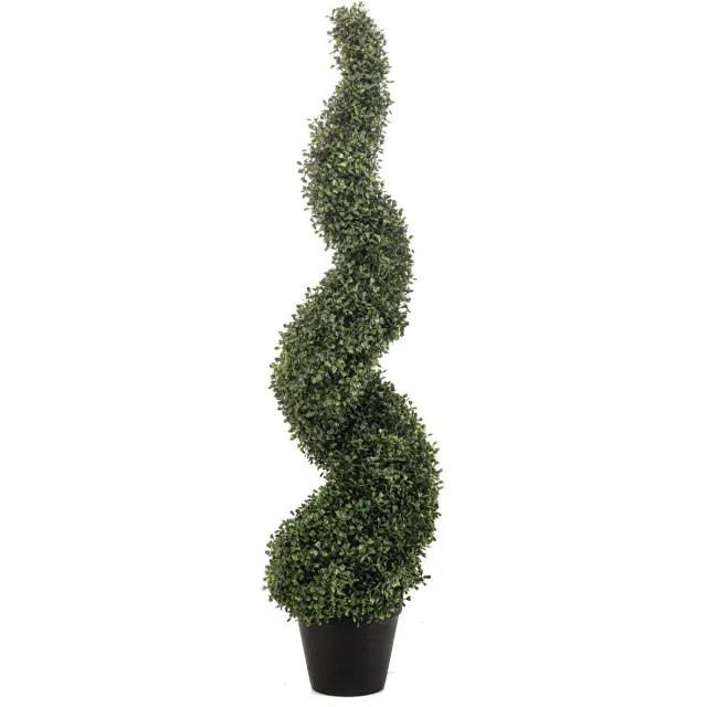 Emerald Kunstplant Buxus spiraal UV 120cm - Kunstplant voor binnen Groen