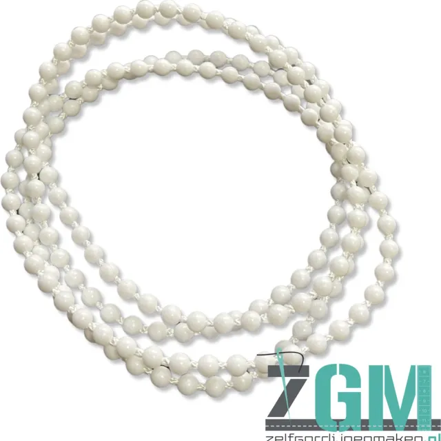 PR-Design Doorlopende wit kunststof ketting 125 cm (250cm ketting)