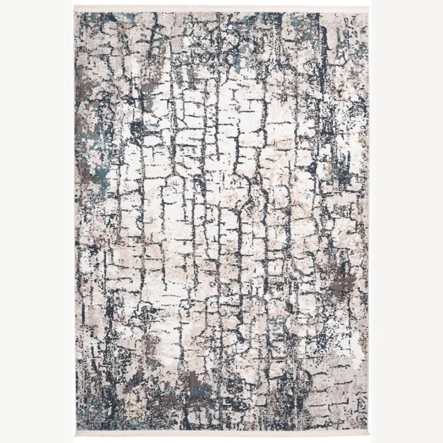 Dutch XXL Modern Vloerkleed | Tapijt | Akropolis | Abstract | Grijs/Blauw | 80x150 cm Grijs / Blauw