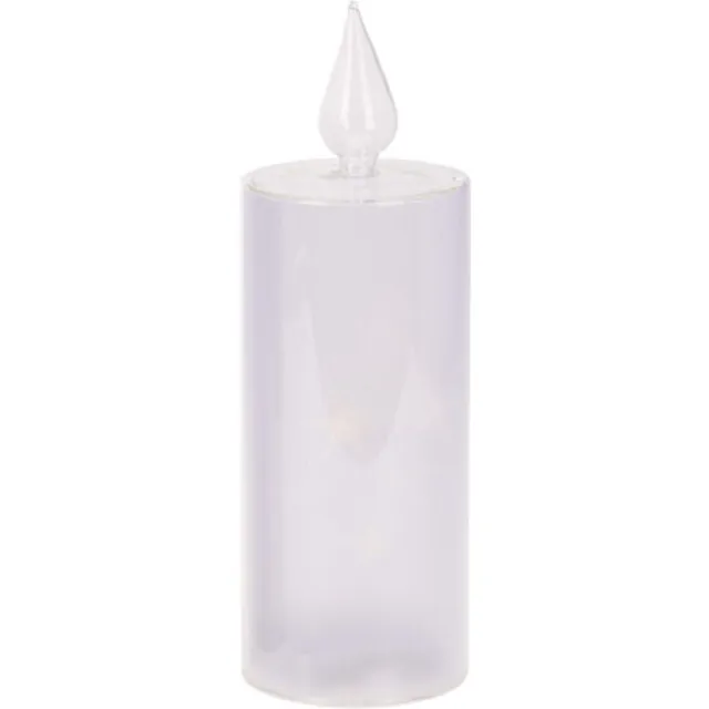 Koopman Kaars met ledverlichting - ledlamp -decoratie woonkamer - 26 cm hoog doorzichtig glas